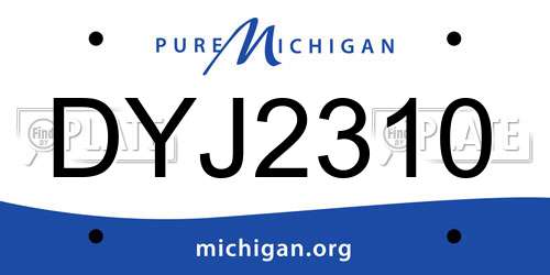 DYJ2310 Michigan License Plate