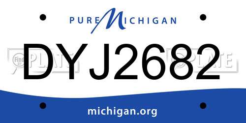 DYJ2682 Michigan License Plate