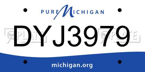 DYJ3979 Michigan License Plate