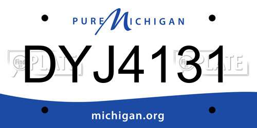 DYJ4131 Michigan License Plate