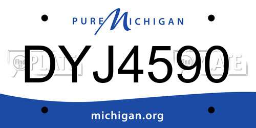 DYJ4590 Michigan License Plate