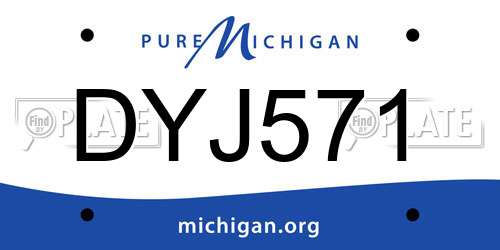 DYJ571 Michigan License Plate