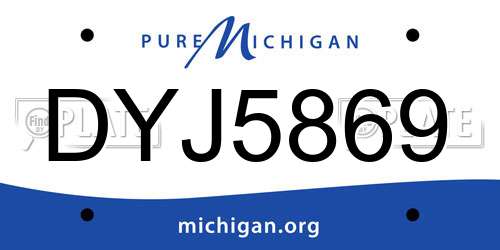 DYJ5869 Michigan License Plate