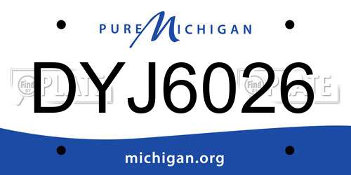 DYJ6026 Michigan License Plate