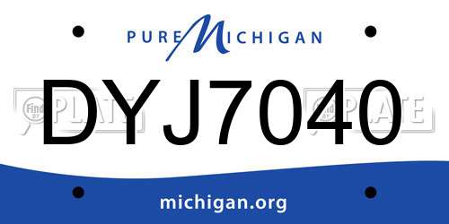 DYJ7040 Michigan License Plate