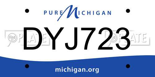 DYJ723 Michigan License Plate