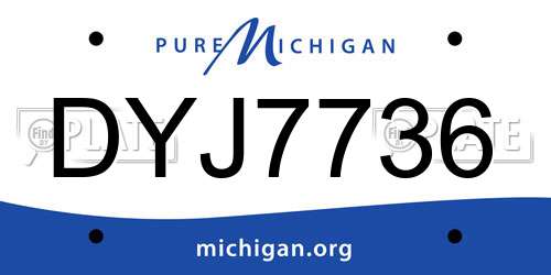 DYJ7736 Michigan License Plate