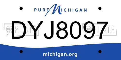 DYJ8097 Michigan License Plate
