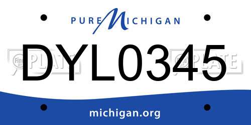 DYL0345 Michigan License Plate