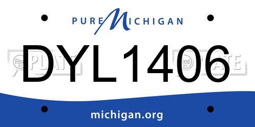DYL1406 Michigan License Plate
