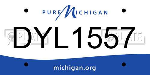 DYL1557 Michigan License Plate