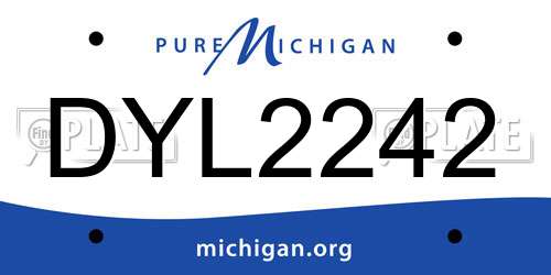 DYL2242 Michigan License Plate