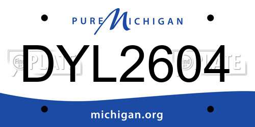 DYL2604 Michigan License Plate