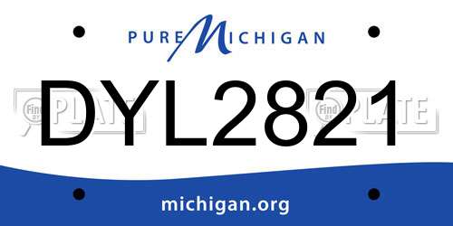 DYL2821 Michigan License Plate