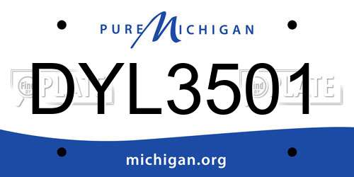 DYL3501 Michigan License Plate