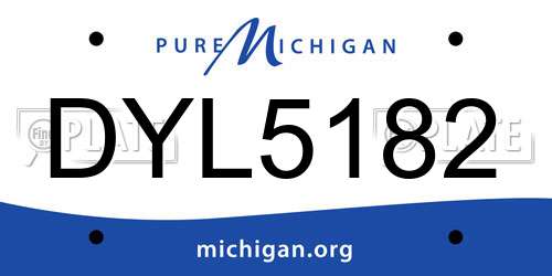 DYL5182 Michigan License Plate