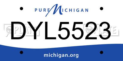 DYL5523 Michigan License Plate