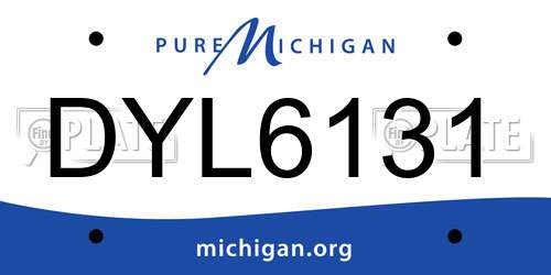 DYL6131 Michigan License Plate