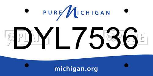 DYL7536 Michigan License Plate