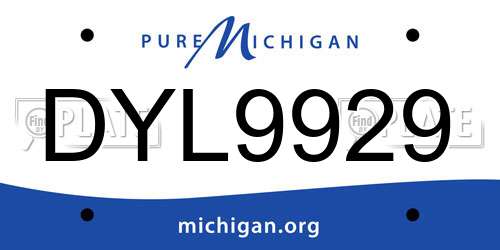 DYL9929 Michigan License Plate