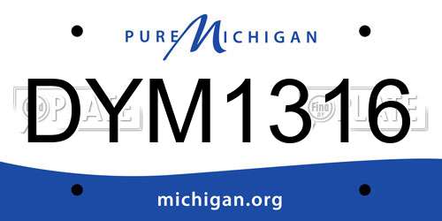 DYM1316 Michigan License Plate