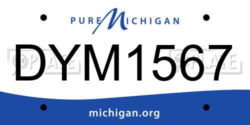 DYM1567 Michigan License Plate