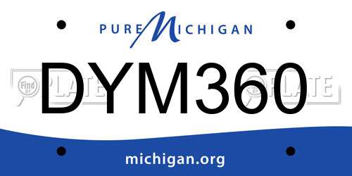DYM360 Michigan License Plate