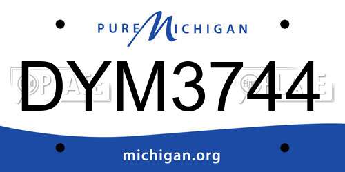 DYM3744 Michigan License Plate