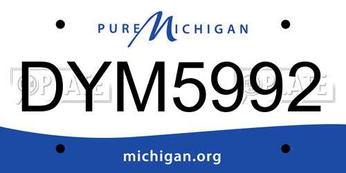 DYM5992 Michigan License Plate