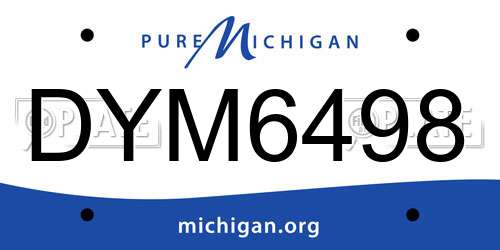 DYM6498 Michigan License Plate