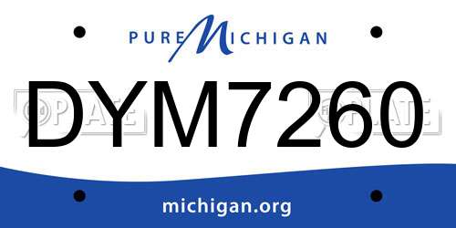 DYM7260 Michigan License Plate