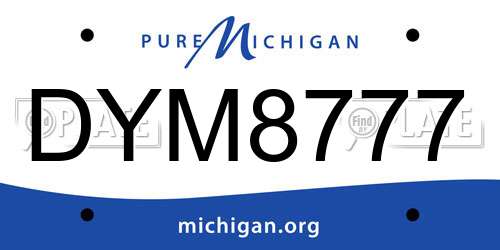 DYM8777 Michigan License Plate