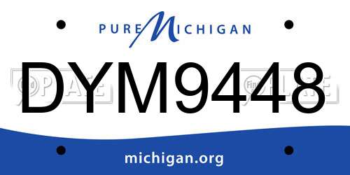 DYM9448 Michigan License Plate