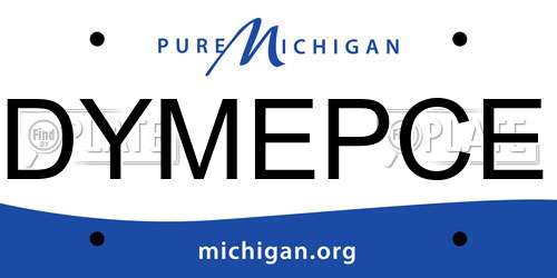 DYMEPCE Michigan License Plate