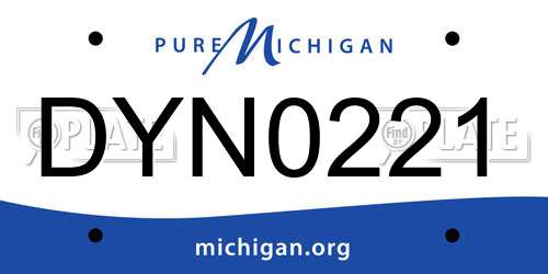 DYN0221 Michigan License Plate