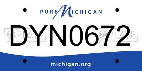 DYN0672 Michigan License Plate