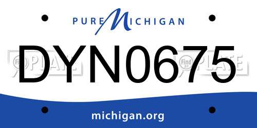 DYN0675 Michigan License Plate