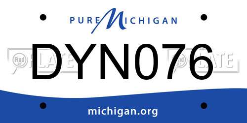 DYN076 Michigan License Plate