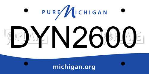 DYN2600 Michigan License Plate