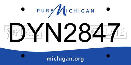 DYN2847 Michigan License Plate