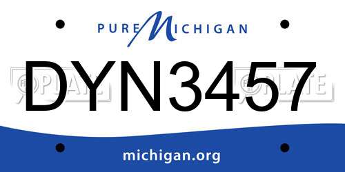 DYN3457 Michigan License Plate