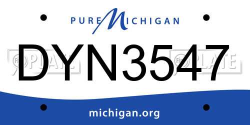 DYN3547 Michigan License Plate