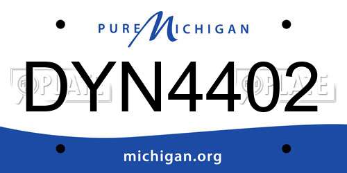 DYN4402 Michigan License Plate