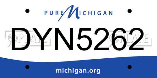 DYN5262 Michigan License Plate