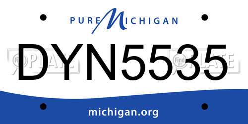 DYN5535 Michigan License Plate