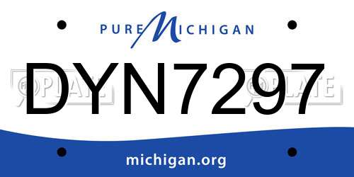 DYN7297 Michigan License Plate