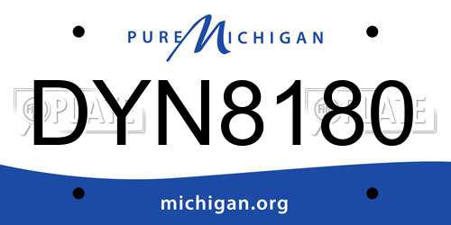 DYN8180 Michigan License Plate