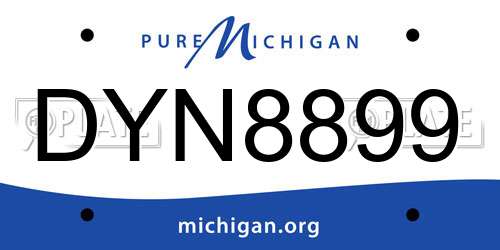 DYN8899 Michigan License Plate