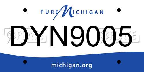 DYN9005 Michigan License Plate