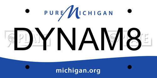 DYNAM8 Michigan License Plate